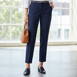 Talbots High-Waist Hampshire Ankle Length Pants Black 14W‎ Womens Plus Stretch